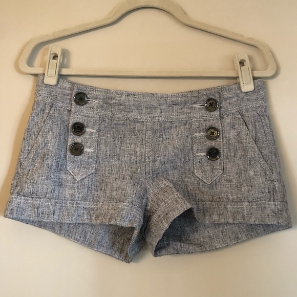 EXPRESS grey linen shorts size 4 - Picture 5 of 6